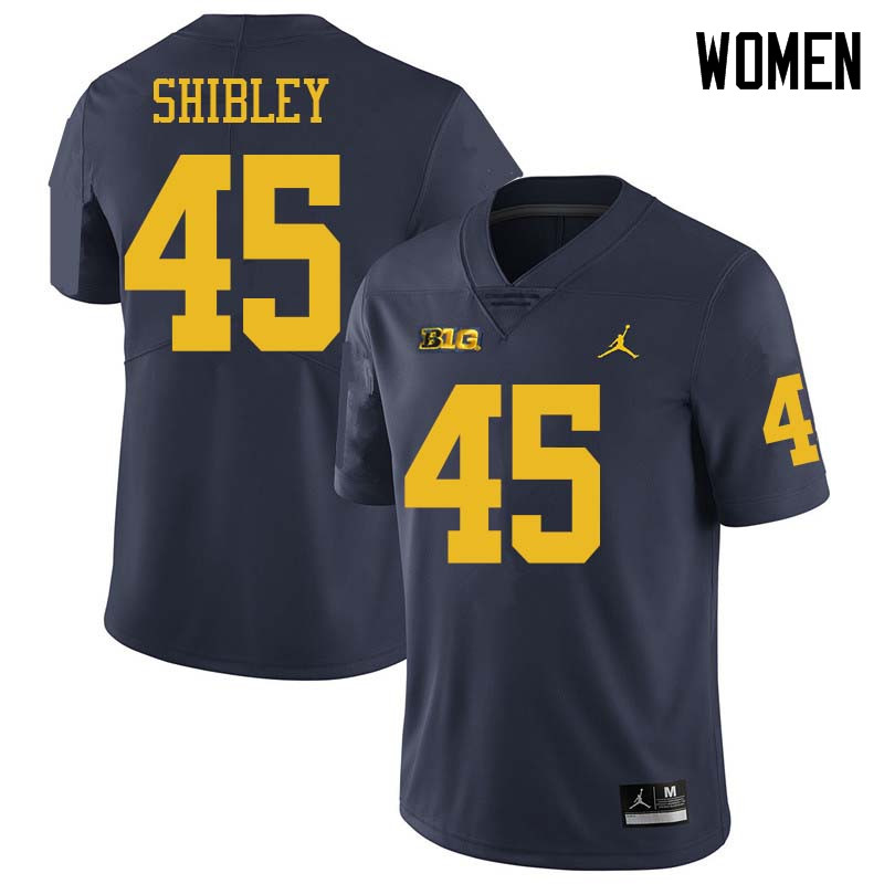 Jordan Brand Women #45 Adam Shibley Michigan Wolverines College Football Jerseys Sale-Navy